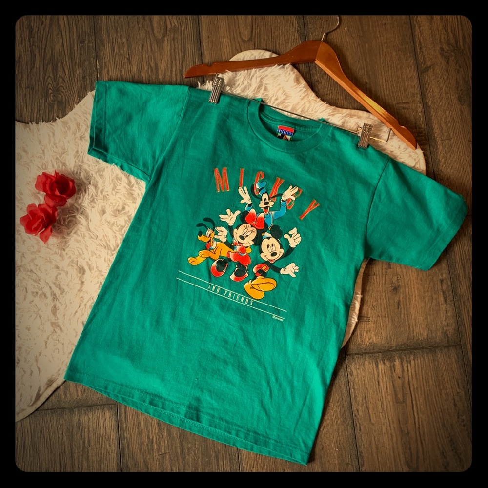 Vintage Youth Large Mickey Mouse Disney T Shirt